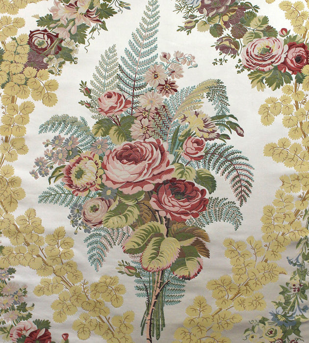 Tassinari & Chatel Marly - Brocart Rose / Blue / Gold Fabric Sample H016800001