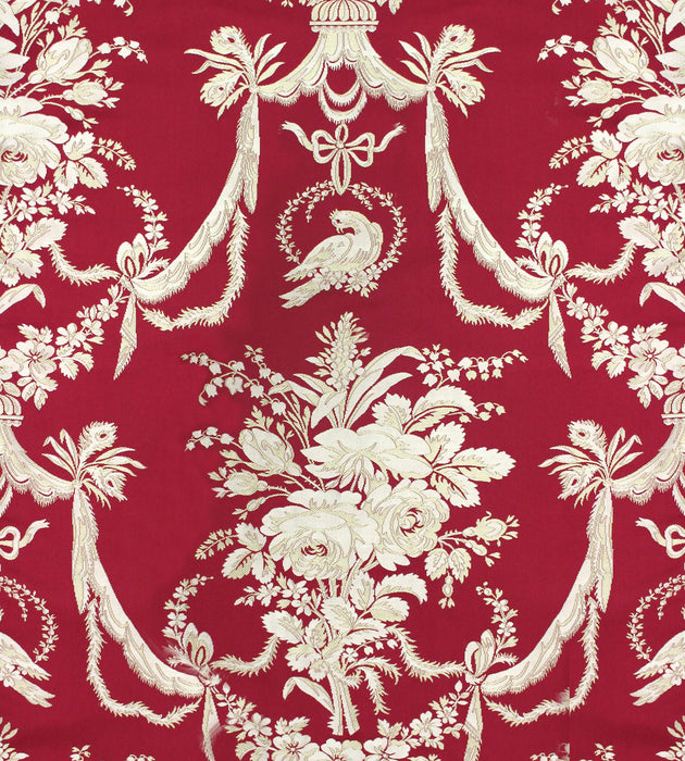 Tassinari & Chatel Mesanges Rouge Fabric Sample H015050003