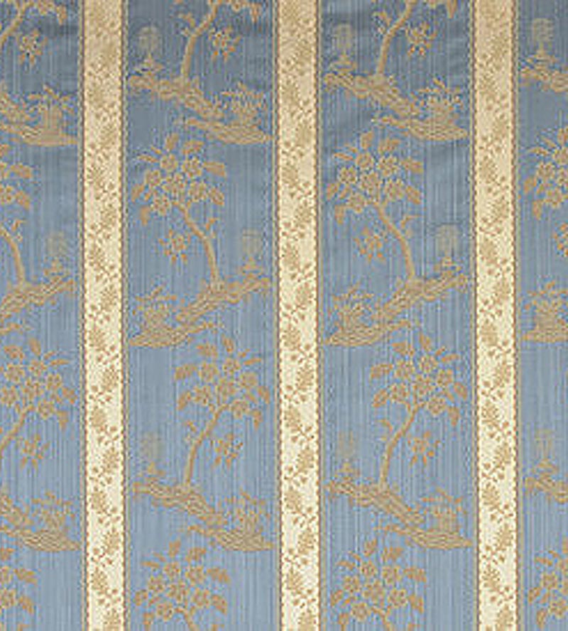 Lelievre Lampas Sanary Bleu Fabric Sample H040290003