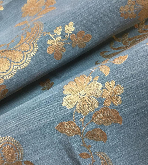 Lelievre Lampas Surcouf Bleu Fabric H040300003