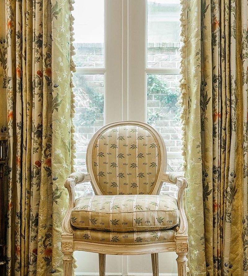 Lelievre Bleuets Gold Fabric H040540005