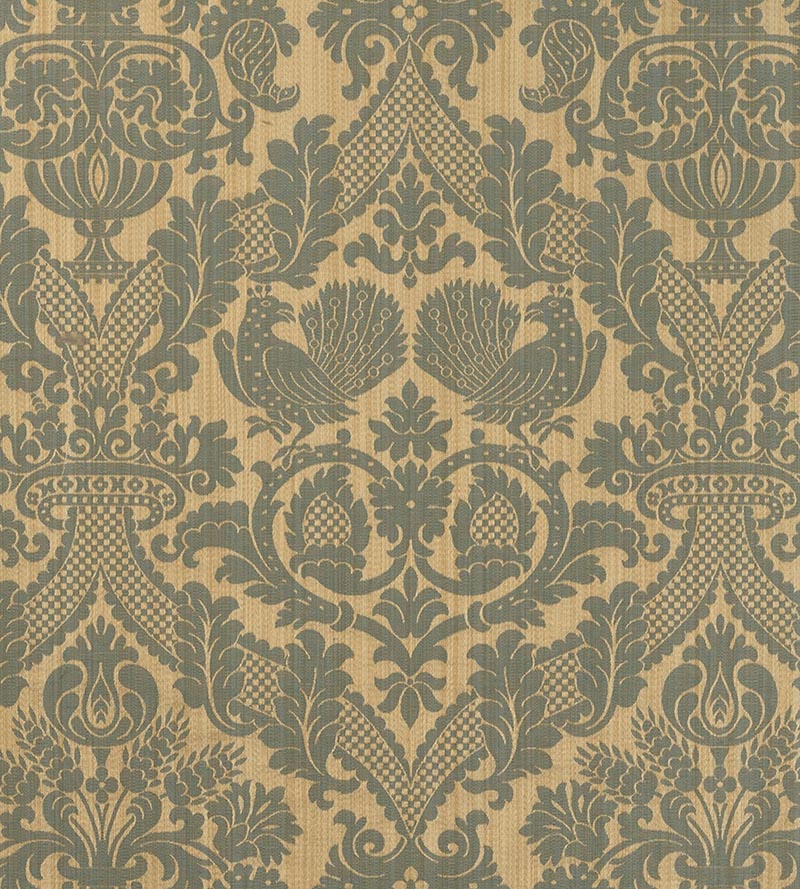 Lelievre Damas Tanlay Beige/Bleu Fabric H041270005