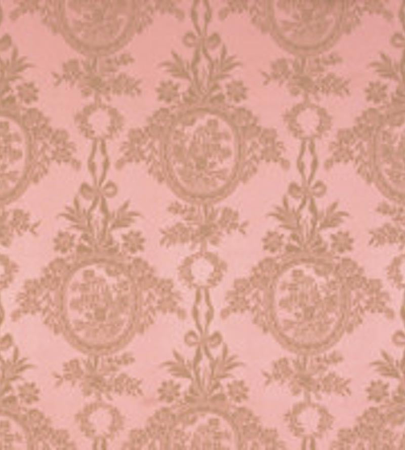Lelievre Damas Rambouillet Rose Olive Fabric Sample H040480024