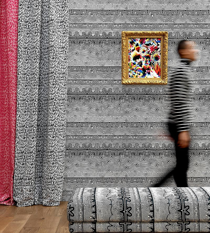 Jean Paul Gaultier Silhouettes Bordeaux Fabric Sample H034920004