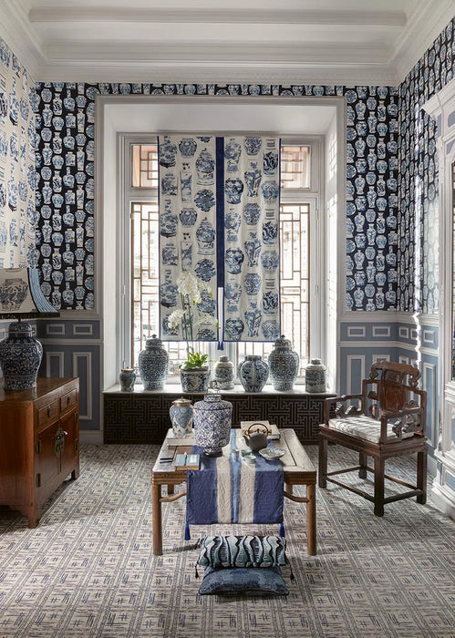 Pierre Frey Qinghua Petit Indigo Wallpaper FP045001