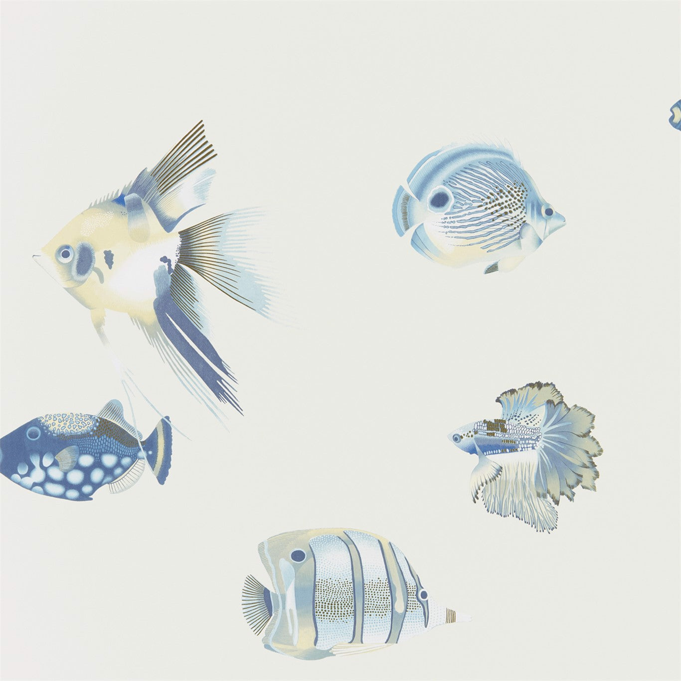Harlequin Kamanu Indigo/Pebble Wallpaper Sample HANZ111649