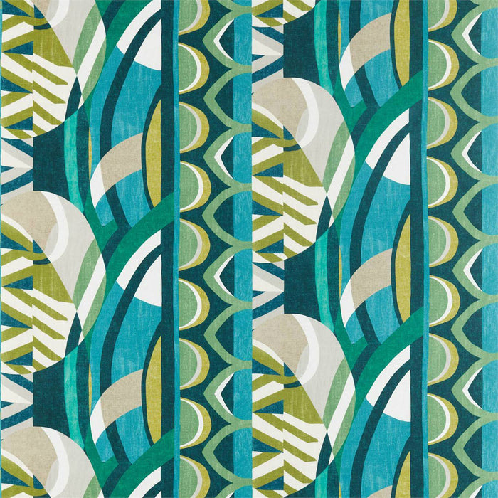 Harlequin Atelier Emerald / Zest / Marine Fabric Sample HATL120794
