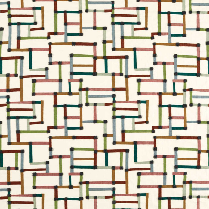 Harlequin Lineas Forest/Azul/Blush 134787 Fabric Sample HFUF134787
