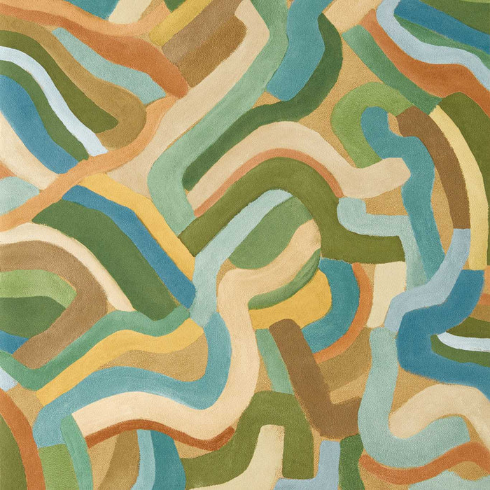 Harlequin Spiralis Ochre/Turquoise/Forest 113364 Wallpaper Sample HFUP113364