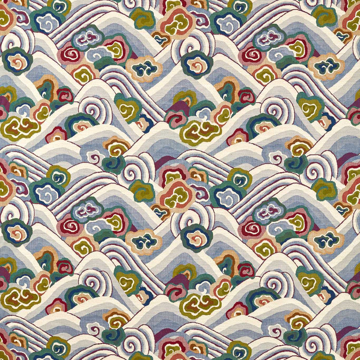 Harlequin Kanagawa Indigo/Maroon 134769 Fabric Sample HFUW134769
