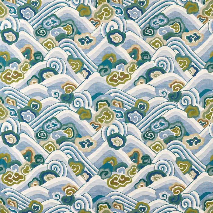 Harlequin Kanagawa Sky/Forest 134770 Fabric Sample HFUW134770