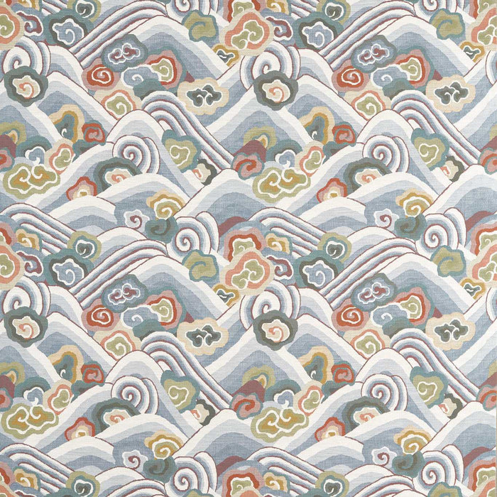 Harlequin Kanagawa Terracotta/Azul 134771 Fabric Sample HFUW134771