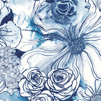 Seabrook Designs Ink Rose Celtic Blue Wallpaper HG10102