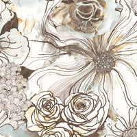 Seabrook Designs Ink Rose Mocha & Blue Mist Wallpaper HG10106