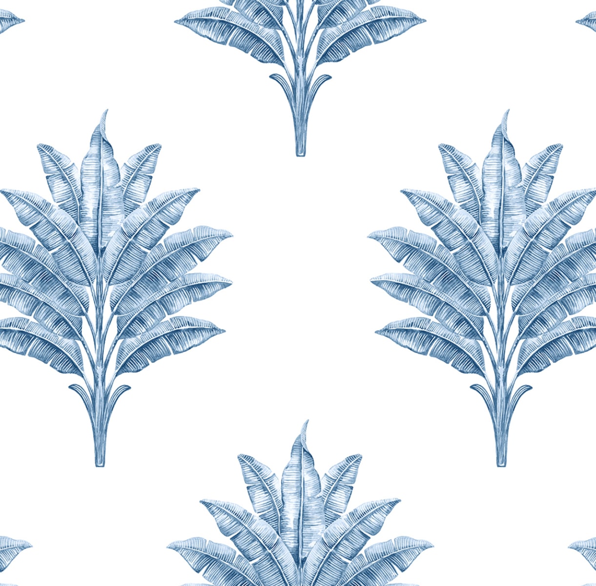 Seabrook Designs Sea Breeze Palm Coastal Blue Wallpaper HG10602