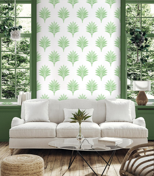 Seabrook Designs Sea Breeze Palm Greenery Wallpaper Sample HG10604