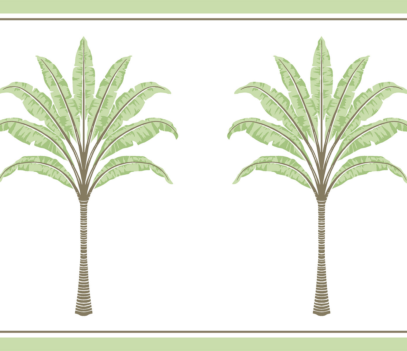 Seabrook Designs Montgomery Palm Border Green Tea Wallpaper HG10804B