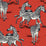Seabrook Designs Playful Zebras Red Wallpaper Sample HG11101