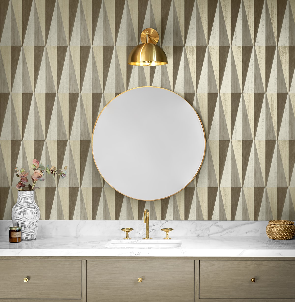 Seabrook Designs Pieced Diamonds Cafe Wallpaper Sample HG11507