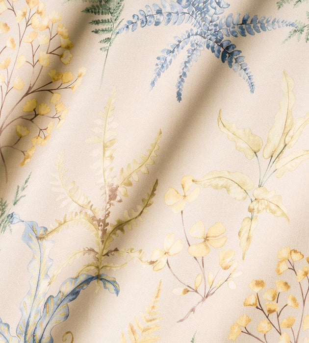 Old World Weavers Wethersfield Fern Khaki Blue Fabric Sample HH38030003