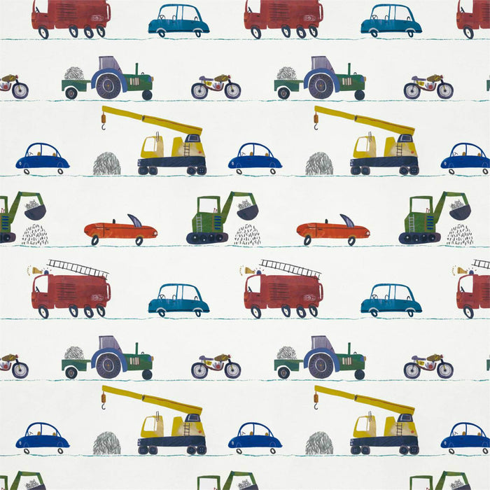Harlequin Just Keep Trucking Tomato/Marine/Gecko Wallpaper Sample HLTF112643