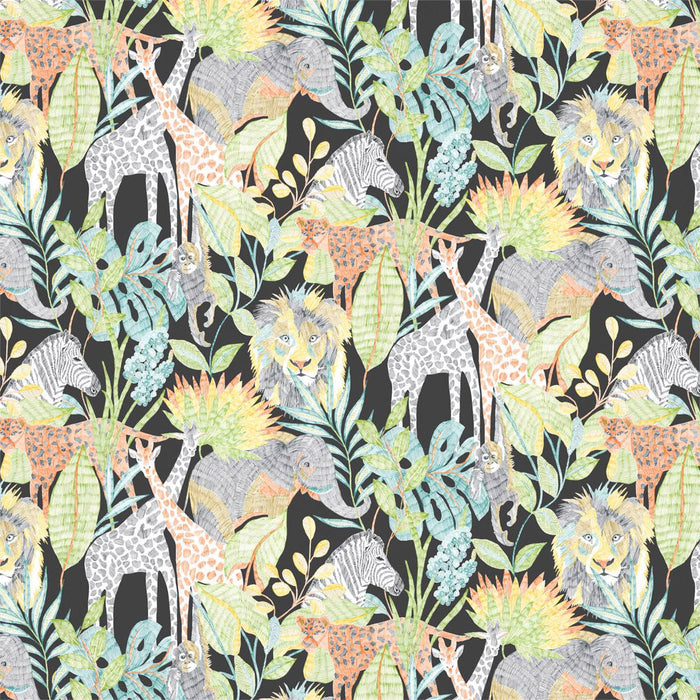 Harlequin Into The Wild Midnight Jungle Wallpaper Sample HLTF112649