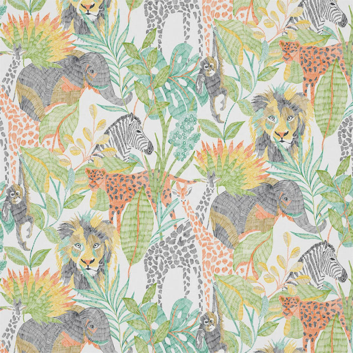 Harlequin Into The Wild Mandarin/Gecko/Pineapple Fabric Sample HLTF120945