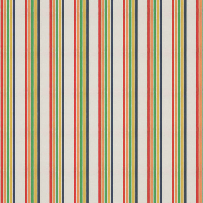 Harlequin Helter Skelter Stripe Navy/Poppy/Apricot/Gecko Fabric Sample HLTF133543