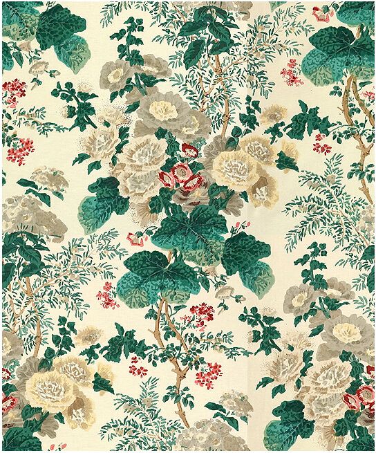 Lee Jofa Hollyhock Hdb White/Brown Fabric HOLLYHOCK HAND.WHT-BRO.0
