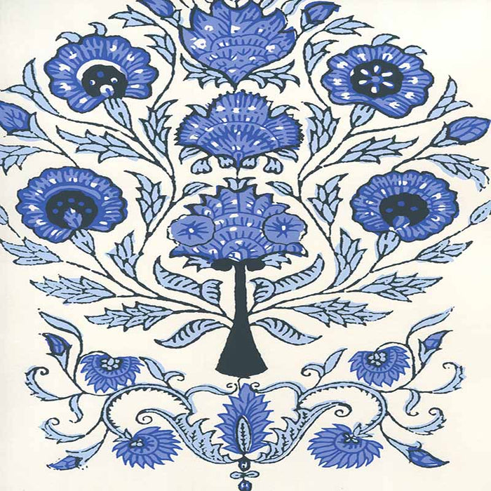 Home Couture Kalamkari All Over Slate Royal Sky Denim Wallpaper Sample HP2015-03AWP