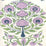 Home Couture Kalamkari All Over Lavender Green Navy Wallpaper Sample HP2015-04AWP