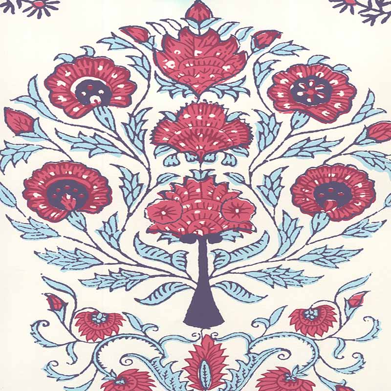 Home Couture Kalamkari All Over Red Burgundy Purple Wallpaper Sample HP2015-07AWP