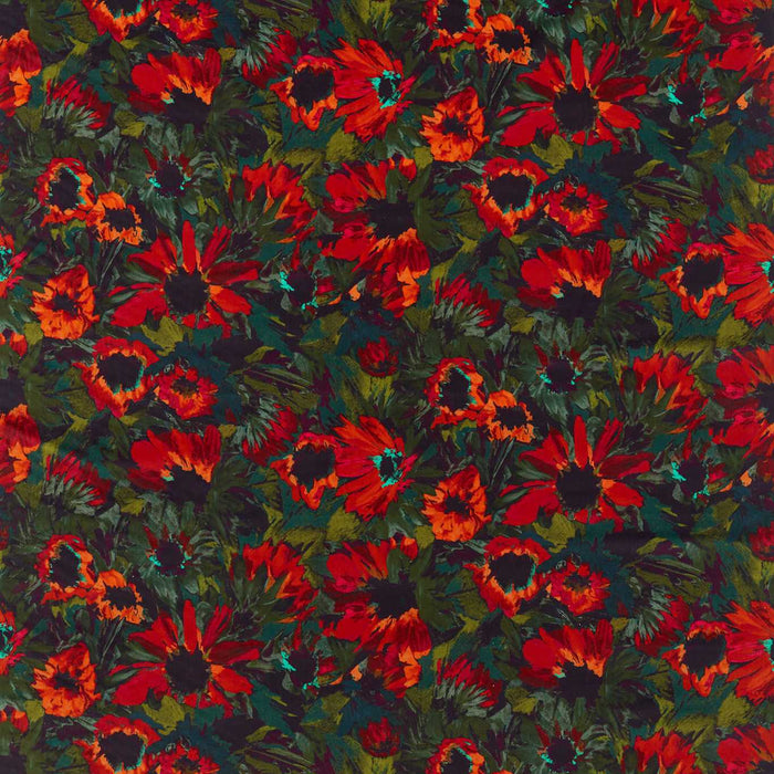 Harlequin Helianthus Vermillion/Harissa/Fig Leaf Fabric Sample HQN2121075