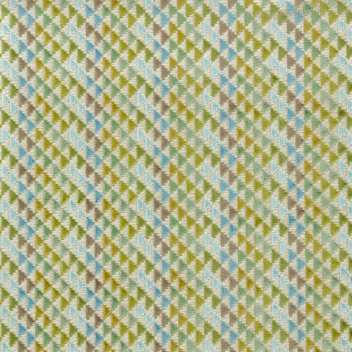 Harlequin Vidi Kelly/Sky/Linen Fabric Sample HRFV134023