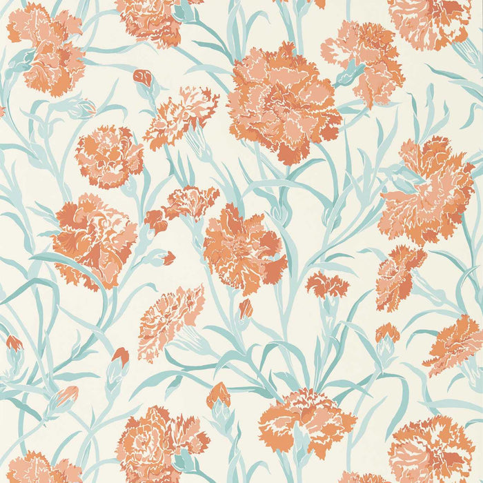 Harlequin Fleur de Joie Paprika/Aqua/Soft Focus Wallpaper HRTW113132