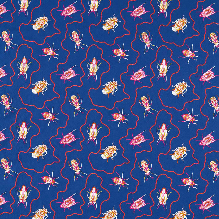 Harlequin Jewel Beetles Lapis Fabric Sample HSRF133982