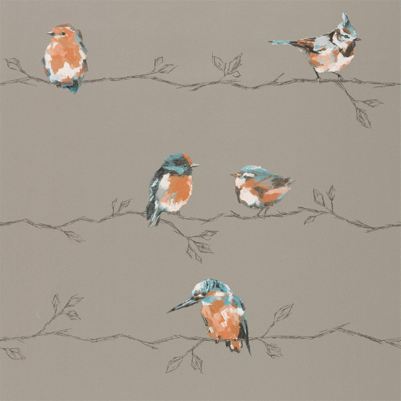 Harlequin Perisco Tangerine/Duckegg Wallpaper Sample HSTO111485
