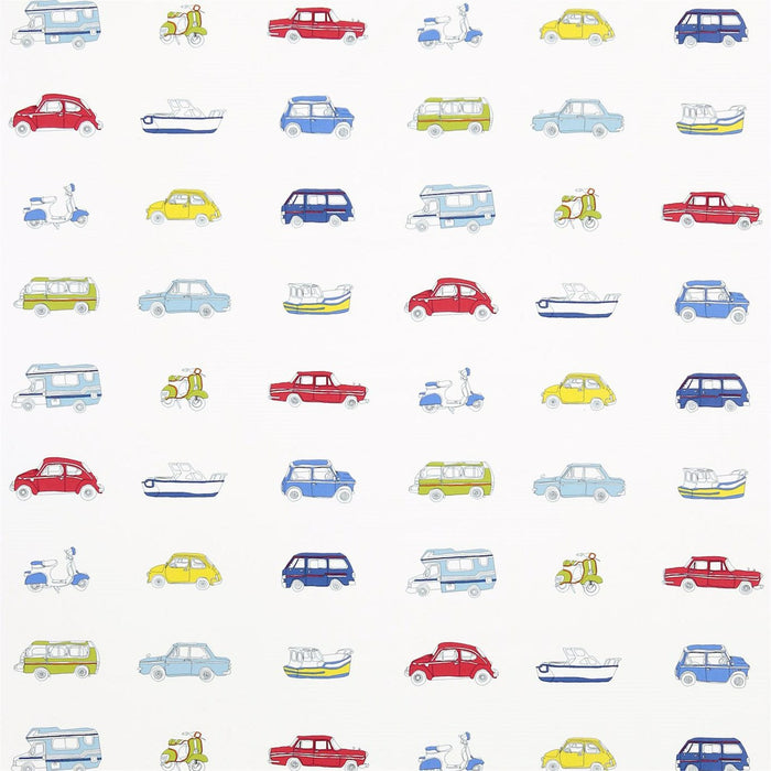 Harlequin Go Go Retro Strawberry,Blue,Lemon Fabric Sample HWO03232