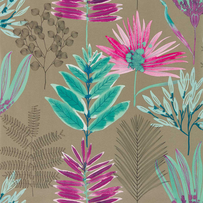 Harlequin Yasuni Lagoon/Cerise Wallpaper Sample HZAP111760