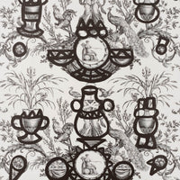 Pierre Frey Fontaine Et Animaux Barbouillage Noir/Blanc Wallpaper FP568001