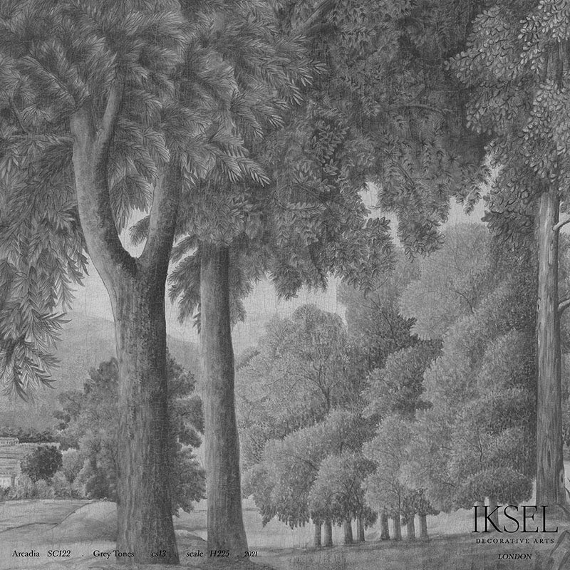 Schumacher Arcadia Grey Tones Wallpaper Sample IK2002
