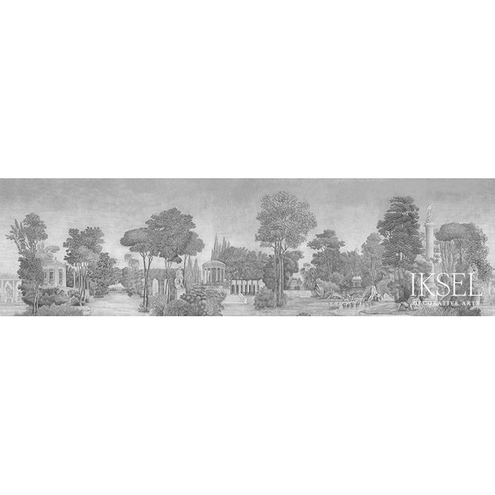 Schumacher Bagatelle Grey Tones Wallpaper Sample IK2102