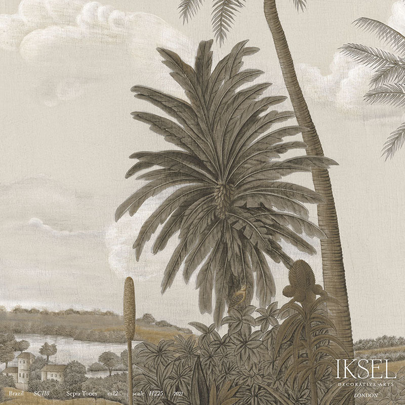 Schumacher Brazil Sepia Tones Wallpaper Sample IK2201