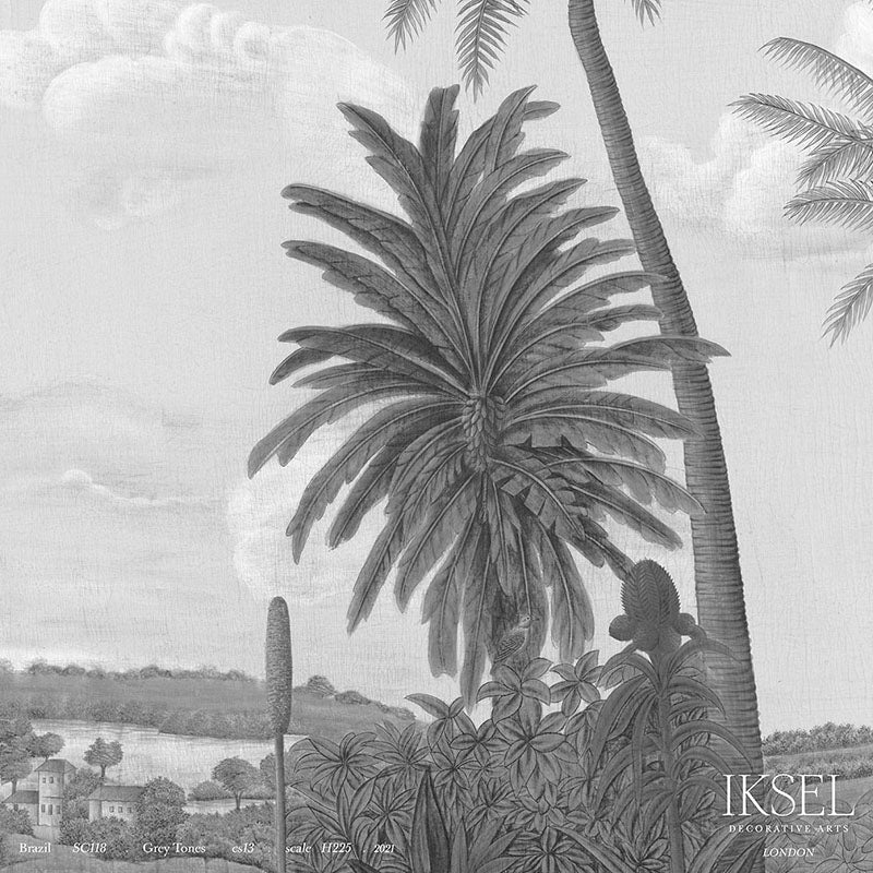 Schumacher Brazil Grey Tones Wallpaper Sample IK2202