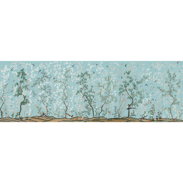Schumacher Eastern Eden Turquoise Wallpaper Sample IK2500