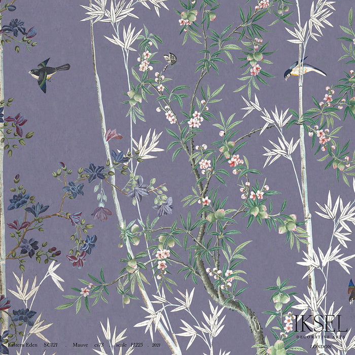 Schumacher Eastern Eden Mauve Wallpaper Sample IK2502