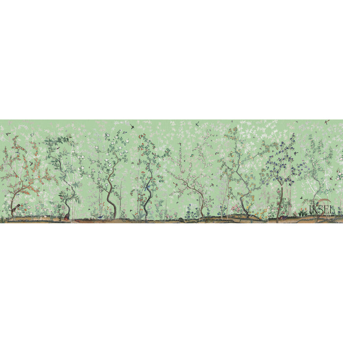 Schumacher Eastern Eden Apple Green Wallpaper Sample IK2503
