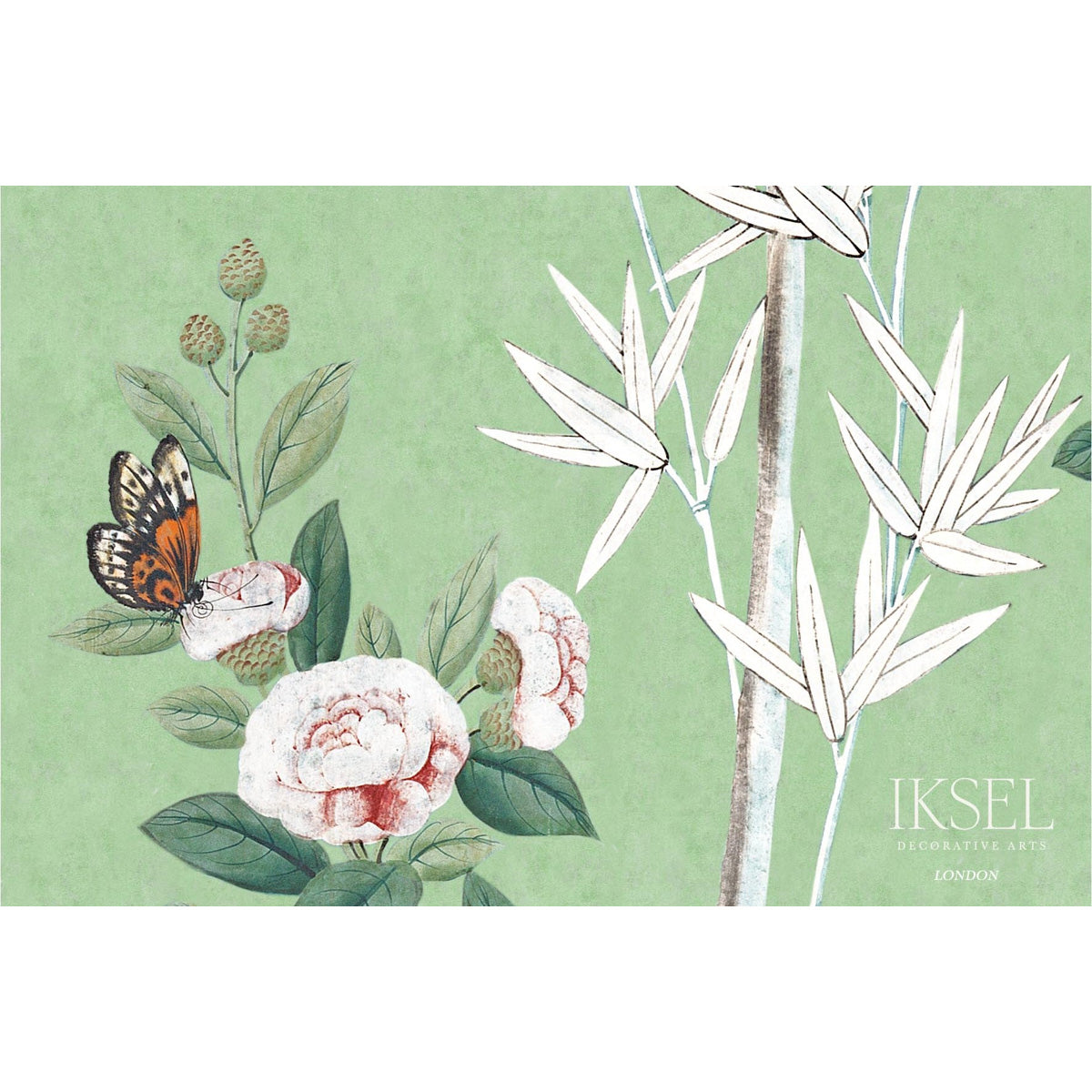 Schumacher Eastern Eden Apple Green Wallpaper Sample IK2503