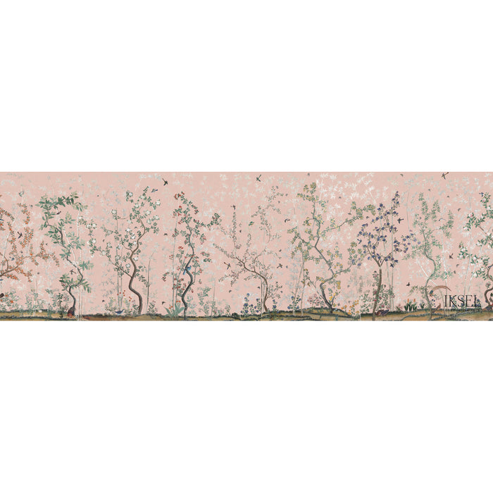 Schumacher Eastern Eden Pale Rose Wallpaper Sample IK2505