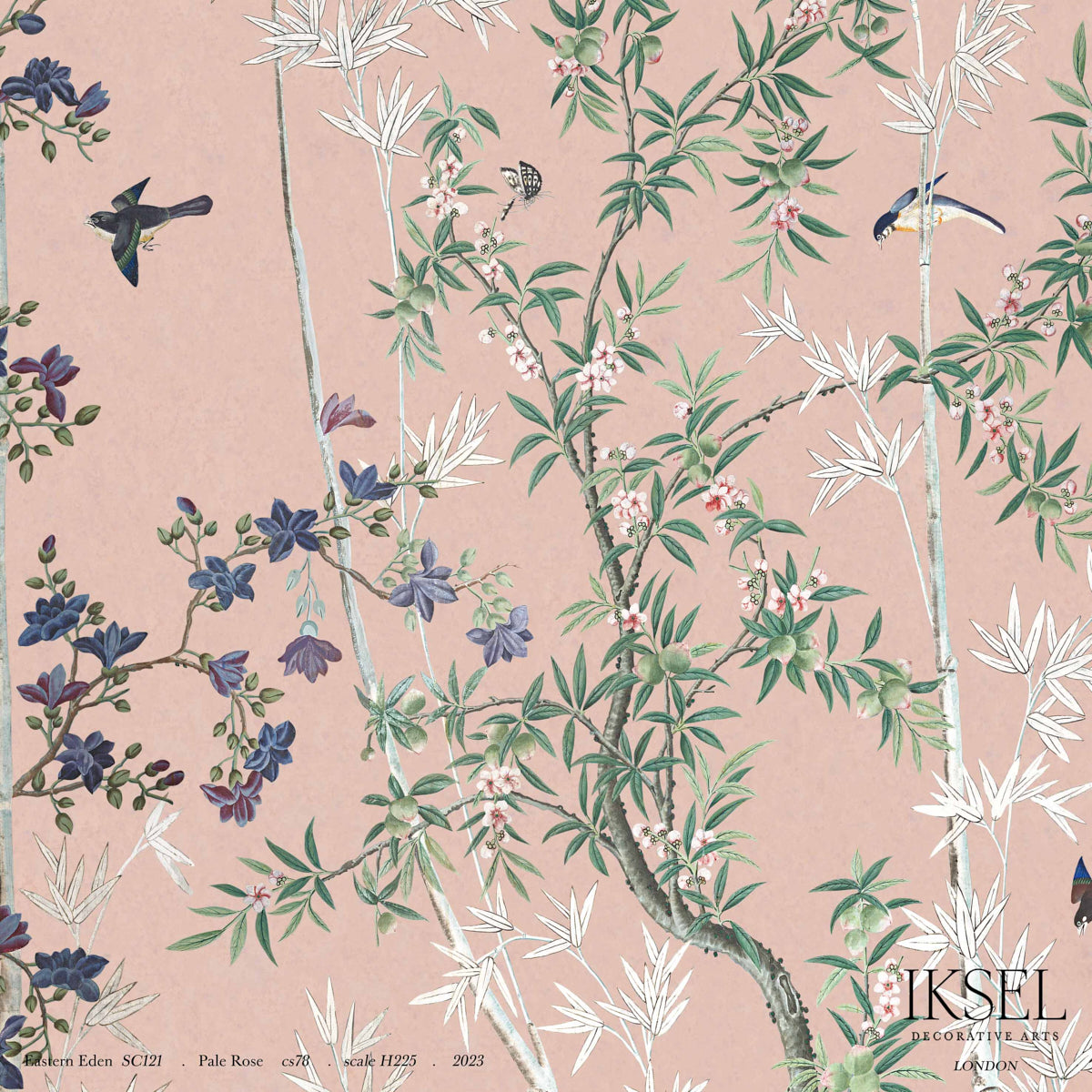Schumacher Eastern Eden Pale Rose Wallpaper Sample IK2505